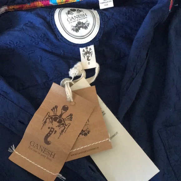 BNWT - Ganesh Eyelet Shirt Dress - Navy - Size 0 - Picture 6 of 6